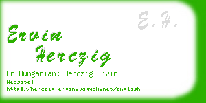 ervin herczig business card